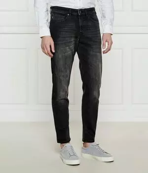 Джинсы мужские Boss Orange Оникс облегающего кроя с эффектом потертости, черный