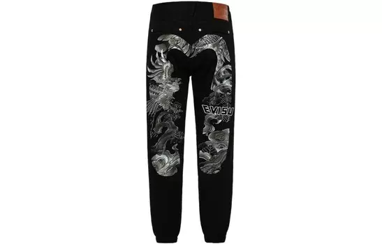 Джинсы мужские черные Evisu, черный