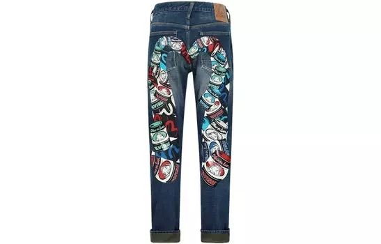 Джинсы мужские деним синие Evisu, синий