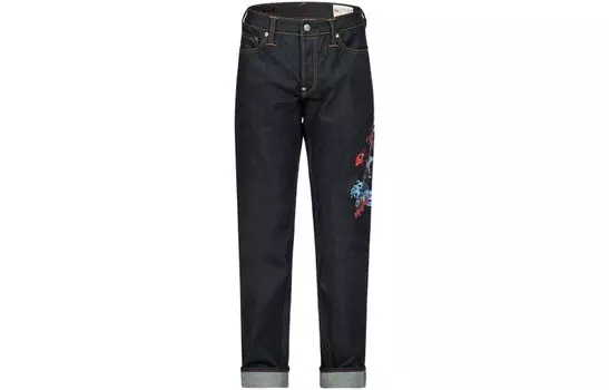 Джинсы мужские деним синие Evisu, синий