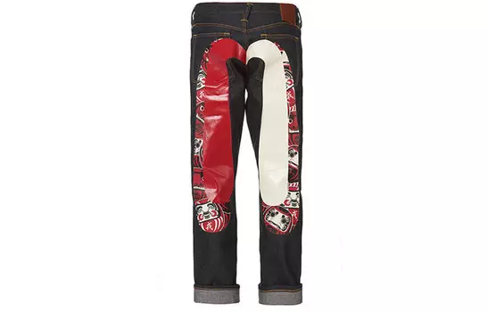 Джинсы мужские деним синие Evisu, темно-синий