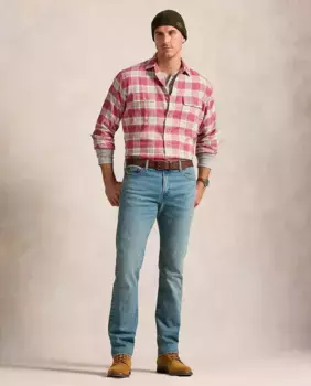 Джинсы мужские Hampton прямого кроя, большие размеры Polo Ralph Lauren, голубой