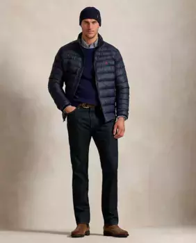 Джинсы мужские Hampton Relaxed Straight Fit больших размеров Polo Ralph Lauren, темно-синий