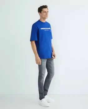 Джинсы мужские J14 скинни серые из денима Armani Exchange, серый