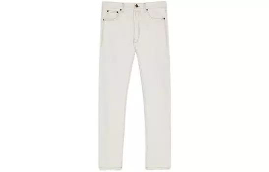 Джинсы мужские молочно-белые Saint Laurent, слоновая кость