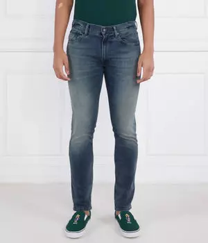 Джинсы мужские Polo Ralph Lauren облегающие с эффектом потертости, синий