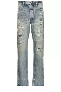 Джинсы мужские Straight 5 Pocket Fear Of God, цвет Repaired Vintage Indigo