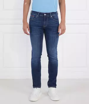 Джинсы мужские Tommy Jeans облегающего кроя с эффектом потертости, синий