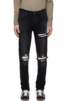 Джинсы Mx1 из ультразамши Amiri, черный