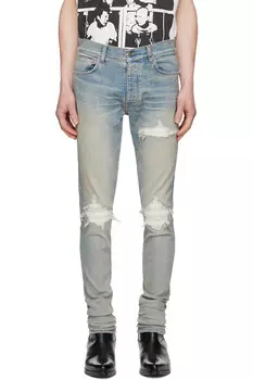 Джинсы Mx1 из ультразамши Amiri, индиго