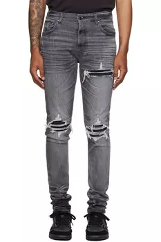 Джинсы MX1 из замши Amiri, серый