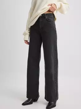 Джинсы NA-KD Wide leg Jeans, черный