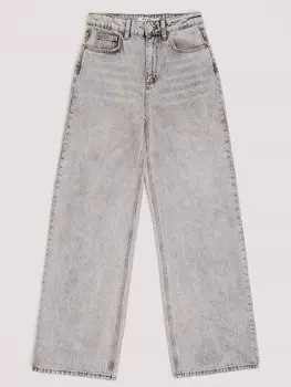Джинсы NA-KD Wide leg Jeans, серый деним