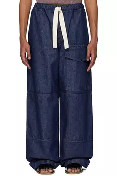 Джинсы на шнурке Dries Van Noten, индиго