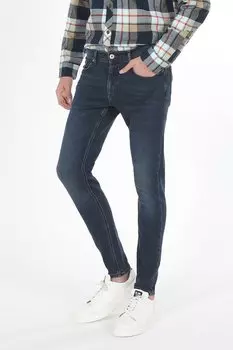 Джинсы на теле с потертым эффектом Colin'S, синий