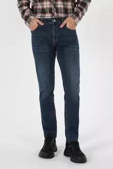 Джинсы на теле с потертым эффектом Colin'S, синий