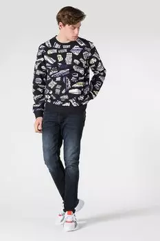 Джинсы на теле с потертым эффектом Colin'S, синий