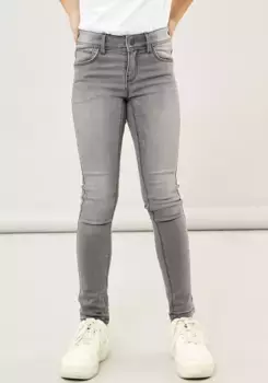 Джинсы Name It стрейч "NKFPOLLY DNMTAX PANT", серый