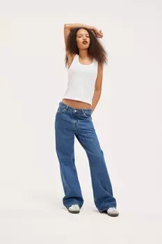 Джинсы naoki с низкой посадкой и свободным кроем Monki, синий