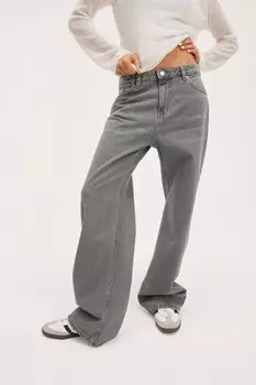 Джинсы naoki с низкой посадкой и свободным кроем Monki, серый