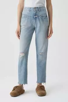 Джинсы – название стиля PEDAL PUSHER CLOSED, светло-синий