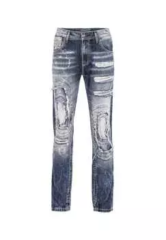 Джинсы необычного многослойного дизайна Cipo & Baxx, синий