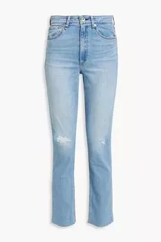 Джинсы Nina узкого кроя с высокой посадкой и потертостями RAG & BONE, синий