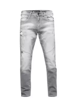 Джинсы NISHO с модными потертыми деталями RUSTY NEAL, цвет Light Grey Used