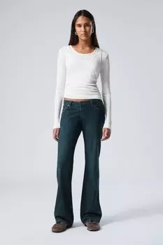 Джинсы Nova с заниженной талией и облегающими штанинами Weekday, синий