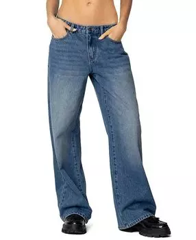 Джинсы Nyc Low Rise Blue Washed Edikted, синий