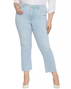 Джинсы NYDJ Plus Brightside с высокой посадкой и удлиненной юбкой, синий