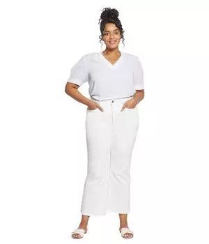 Джинсы NYDJ Plus Size, Plus Size Waist Match Relaxed Flare in Optic White