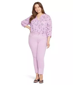 Джинсы NYDJ, Plus Size Sheri Ankle Fray Hem in Mauve Mist