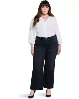 Джинсы NYDJ Plus Size Teresa Wide Leg Ankle Fray Hems in Huntley, цвет Huntley