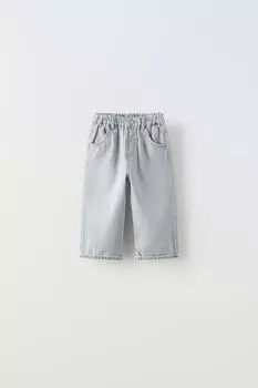 Джинсы объемного кроя ZARA, серый