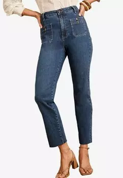 Джинсы облегающего кроя CROP WITH PATCH POCKET Love & Roses, синий