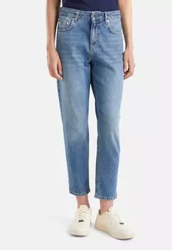 Джинсы облегающего кроя CROPPED HIGH-WAISTED United Colors of Benetton, синий