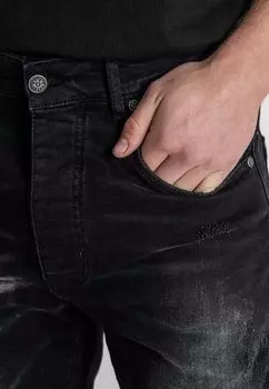 Джинсы облегающего кроя DISTRESSED ZIP Gianni Kavanagh, черный