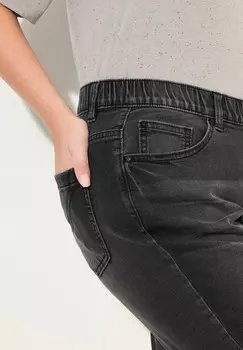 Джинсы облегающего кроя FRINGED HEM STRETCH Ulla Popken, темно-серый