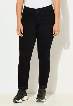 Джинсы облегающего кроя FRINGED HEM STRETCH Ulla Popken, черный