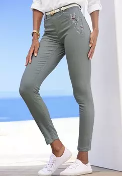 Джинсы облегающего кроя LASCANA, зеленый