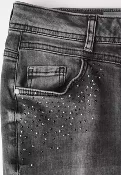 Джинсы облегающего кроя MIT GLITZER-DETAILS Cecil, серый