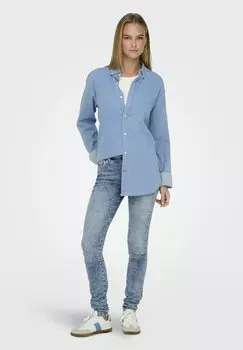 Джинсы облегающего кроя ONLBLUSH MITTLERE TAILLE ONLY, светло-голубой деним