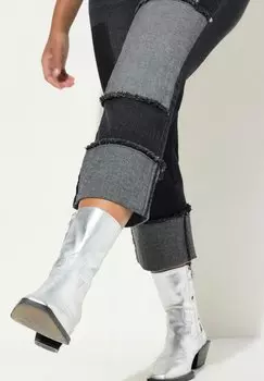 Джинсы облегающего кроя PATCHES 5-POCKET UMSCHLAGSAUM Angel of Style, черный