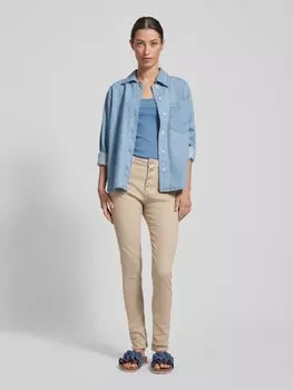 Джинсы облегающего кроя с пятью карманами miss goodlife, бежевый