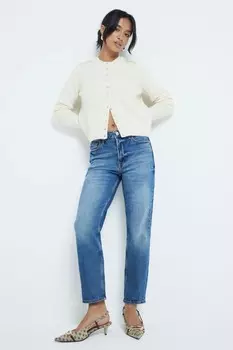 Джинсы облегающего кроя с высокой посадкой из 100% хлопка River Island, синий