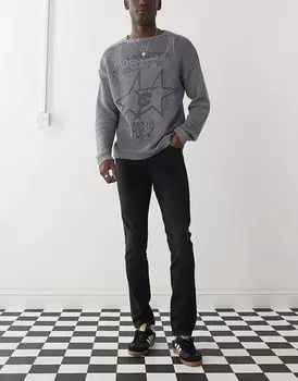 Джинсы облегающего кроя со средней посадкой и застежкой на кнопки черного цвета с эффектом дымки Dr Denim