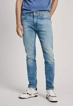 Джинсы облегающего кроя TAPERED Pepe Jeans, синий деним