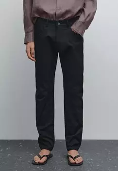 Джинсы облегающего кроя TEXTURED Massimo Dutti, темно-синий