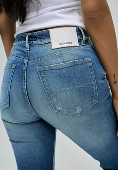 Джинсы облегающего кроя TRUE CROPPED Salsa Jeans, синий